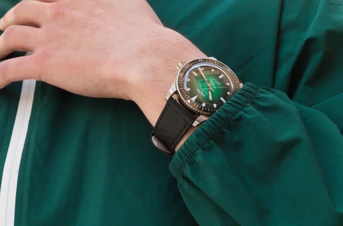 vulcain skindiver vert collaboration ocarat test mr montre