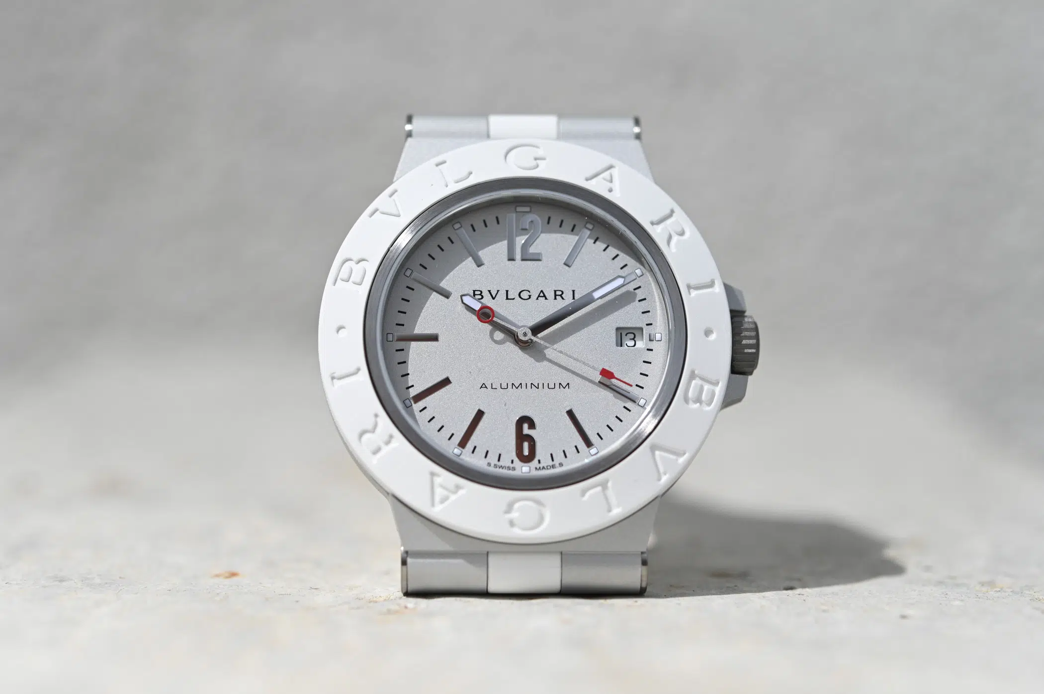 bulgari aluminium time and date white 103964 4